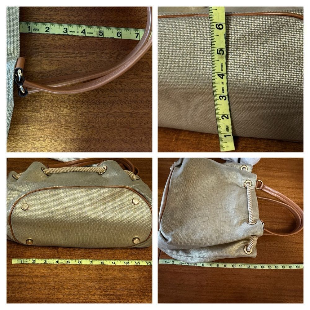 Michael Michael Kors Marina Large Metallic Canvas Tote in Gold and Brown - Picture 14 of 14